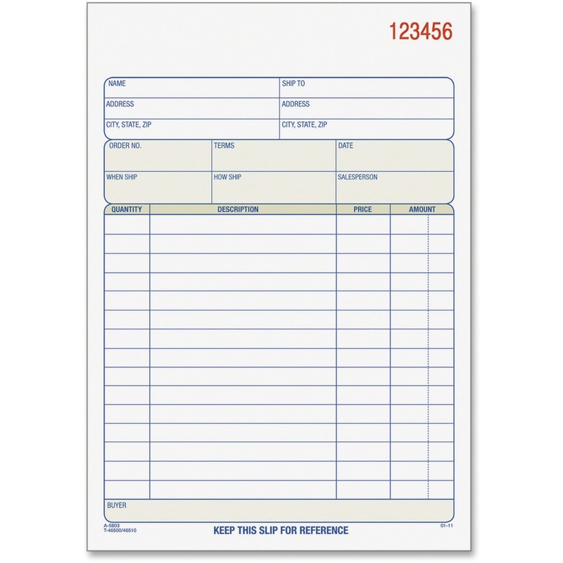 TOPS 3-part/15-item Sales Order Book – TOP46510