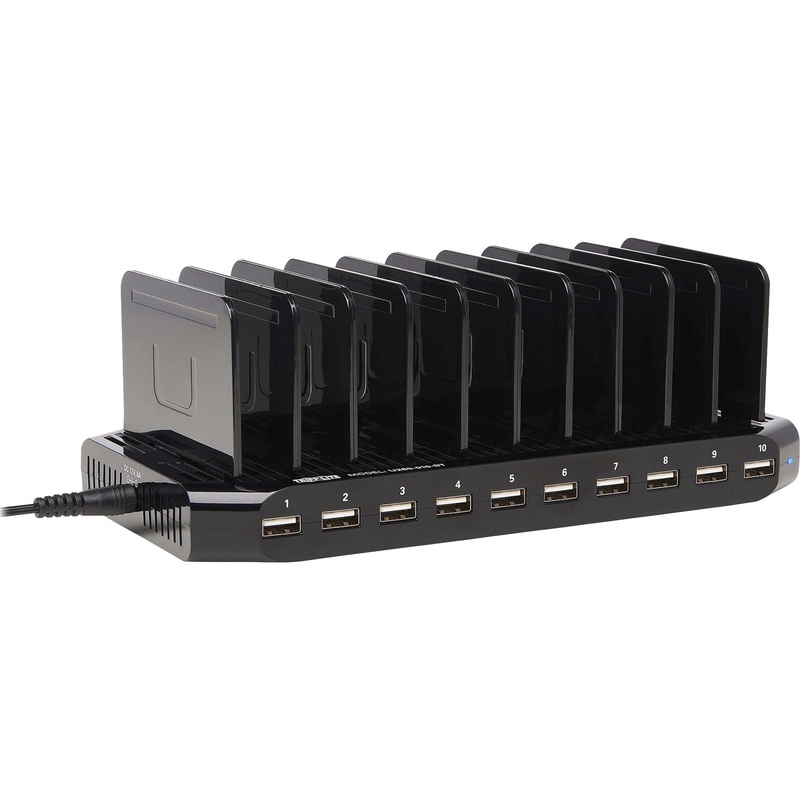Tripp Lite 10-Port USB Charging Station with Adjustable Storage 12V 8A (96W) USB Charger Output – TRPU280010ST