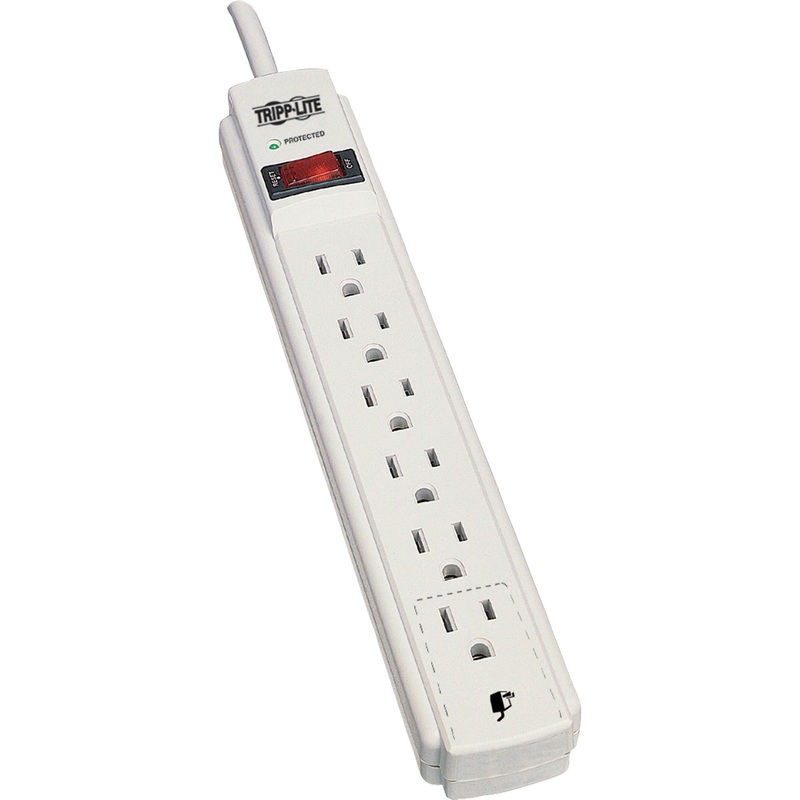 Tripp Lite Protect It! 6-Outlet Surge Protector 15 ft. Cord 790 Joules Diagnostic LED Light Gray Housing – TRPTLP615