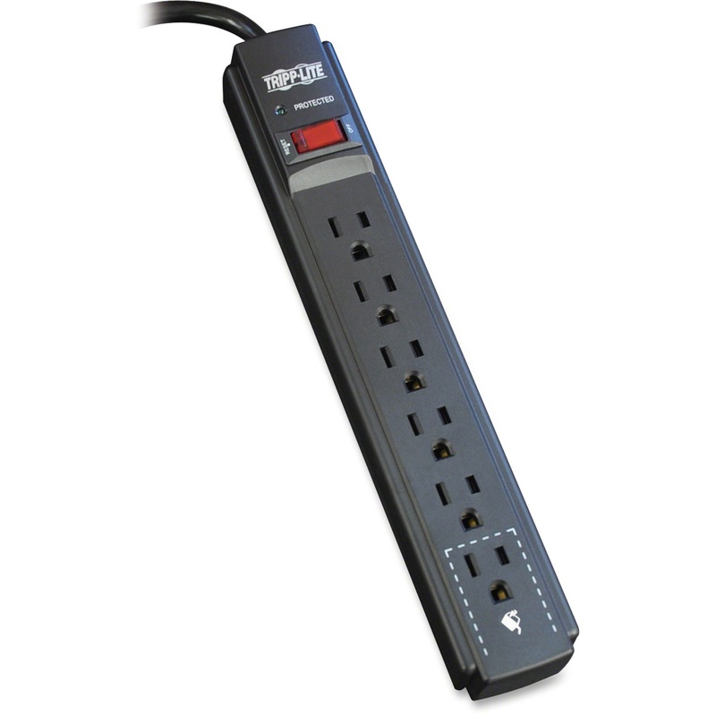 Tripp Lite Surge Protector Power Strip 120V 6 Outlet 6′ Cord 790 Joule Black – TRPTLP606B