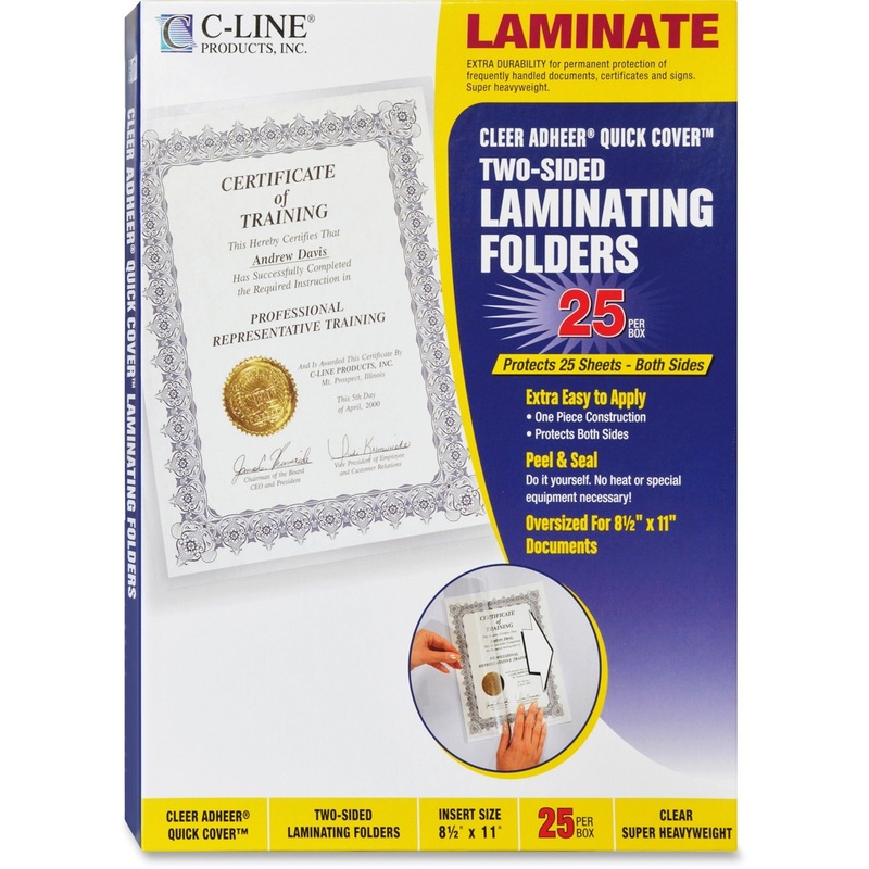 C-Line Super Heavyweight Cleer Adheer Quick Cover Laminating Pockets – CLI65187
