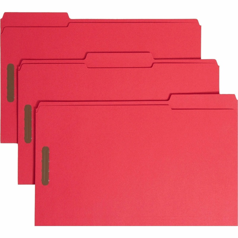 Smead Colored 1/3 Tab Cut Legal Recycled Fastener Folder – SMD17740