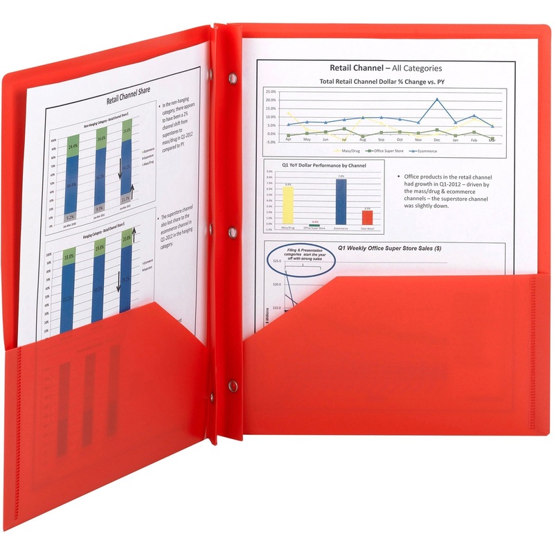 Smead Poly Two-Pocket Folders with Fasteners – SMD87727