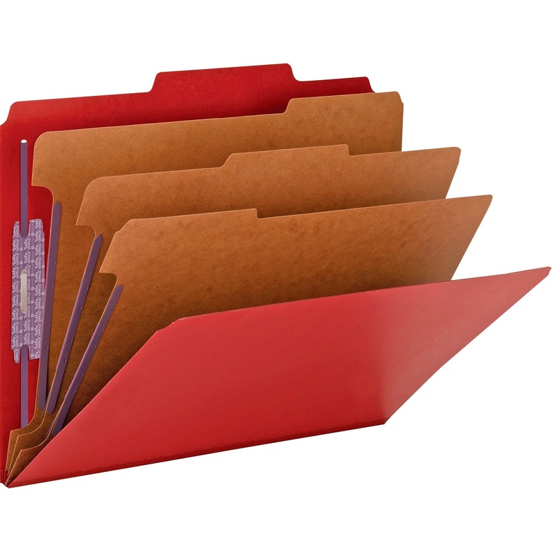 Smead SafeSHIELD Fasteners 3-Div Classification Folders – SMD14095