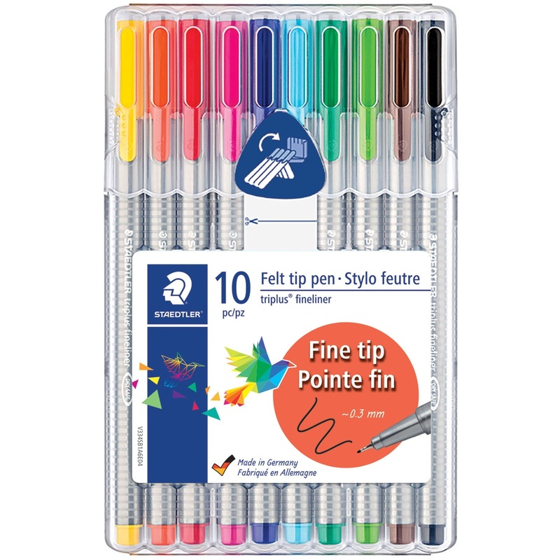 Staedtler Triplus Fineliner 10-piece Porous Point Pens – STD334SB10A6