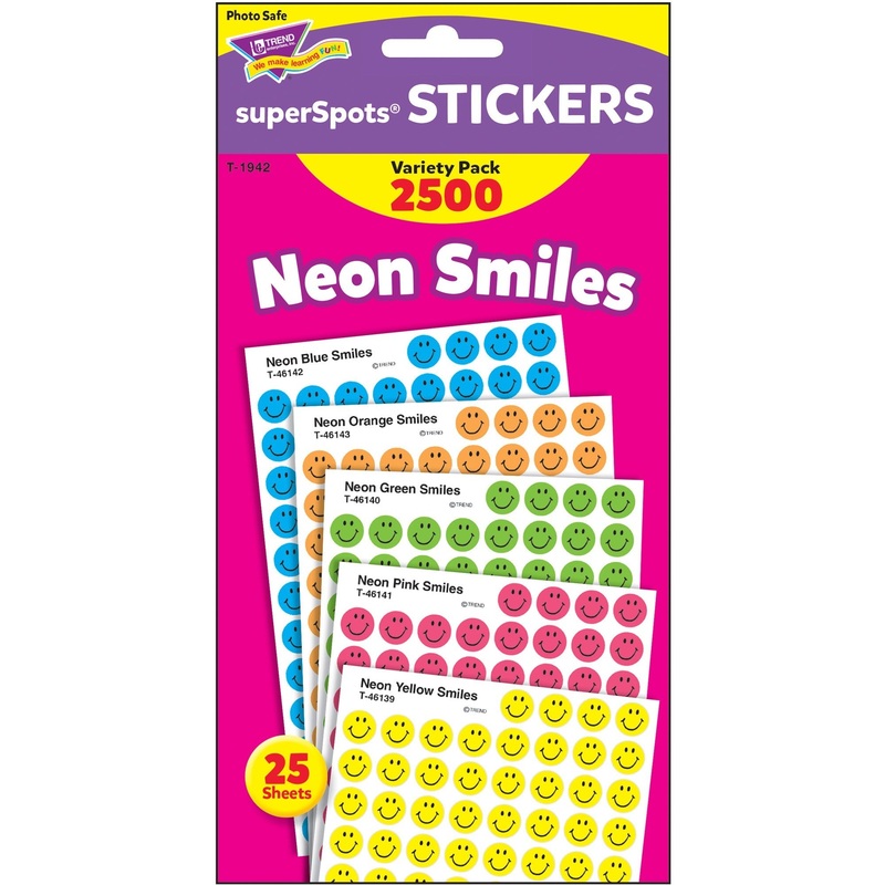 Trend superSpots Neon Smiles Stickers Variety Pack – TEPT1942