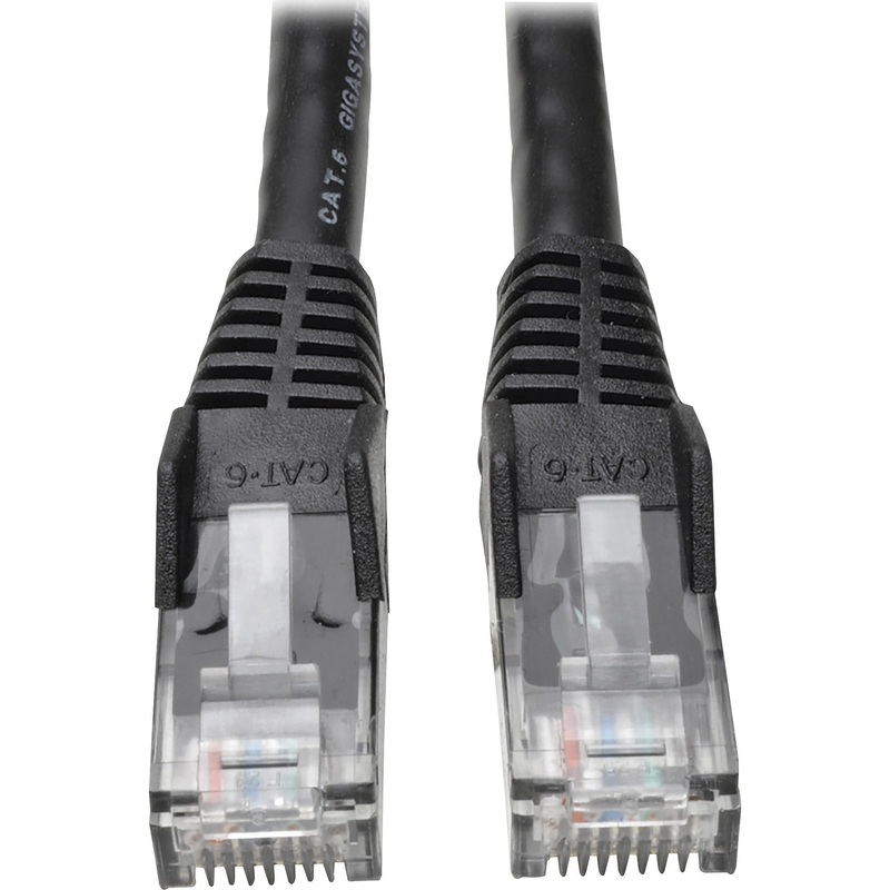Tripp Lite Cat6 Gigabit Snagless Molded Patch Cable (RJ45 M/M) Black, 7′ – TRPN201007BK