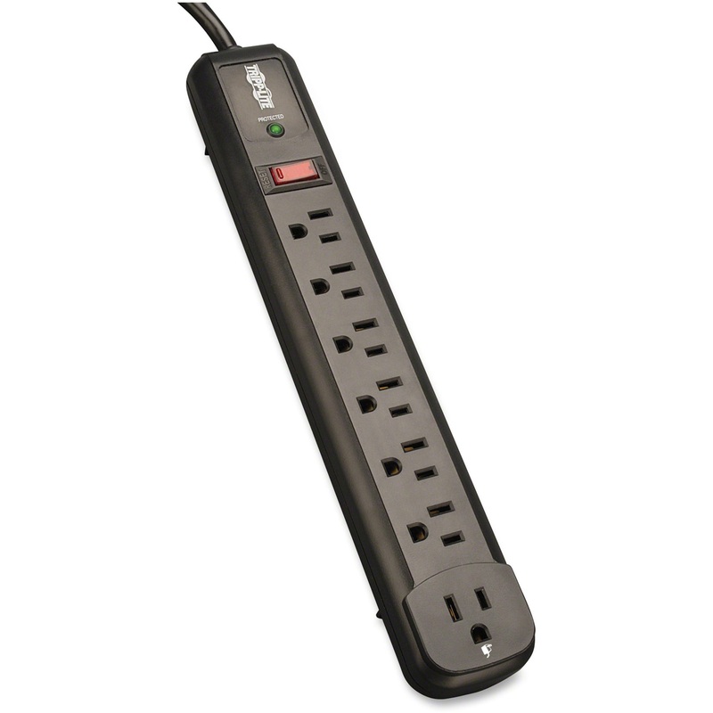 Tripp Lite Surge Protector Power Strip TL P74 RB 120V Right Angle 7 Outlet Black – TRPTLP74RB