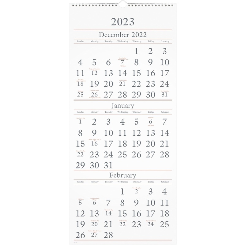 At-A-Glance 3-Month Vertical Wall Calendar – AAGSW11528