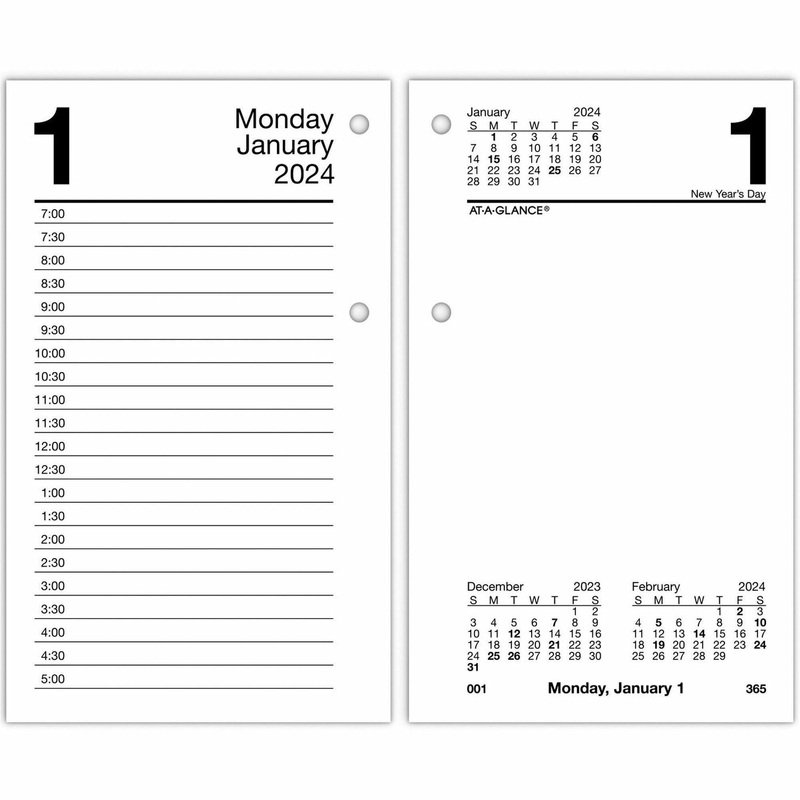 At-A-Glance Daily Desk Calendar Refill with Tabs – AAGE717T50