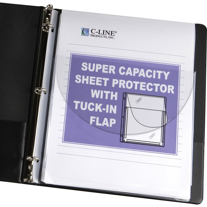 C-Line Super Capacity Super Heavyweight Vinyl Sheet Protectors with Tuck-In Flap – CLI61027