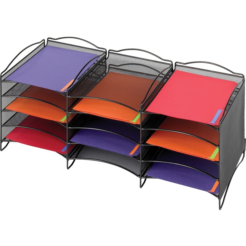 Safco 12-Compartment Mesh Desktop Organizer – SAF9430BL