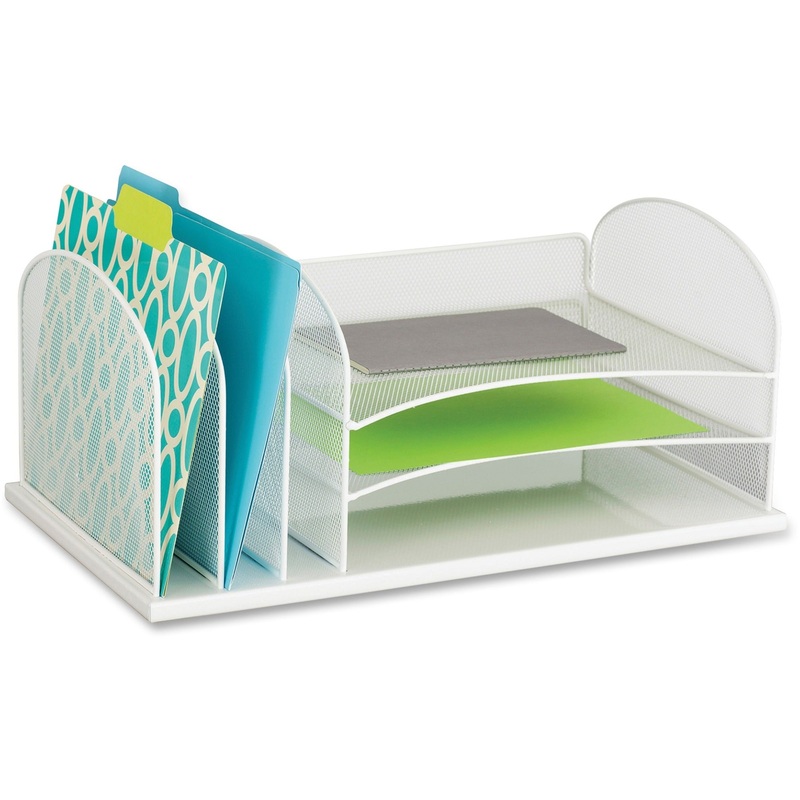 Safco Onyx 3 Tray/3 Upright Section Desk Organizer – SAF3254WH