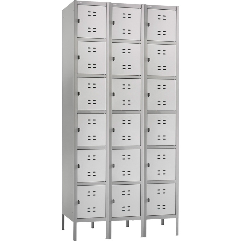 Safco Six-Tier Two-tone 3 Column Locker with Legs – SAF5527GR