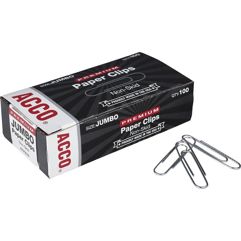 ACCO Premium Jumbo Non-Skid Paper Clips – ACC72510