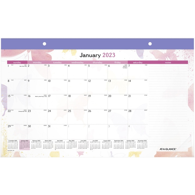At-A-Glance Watercolors Monthly Desk Pad – AAGSK91705