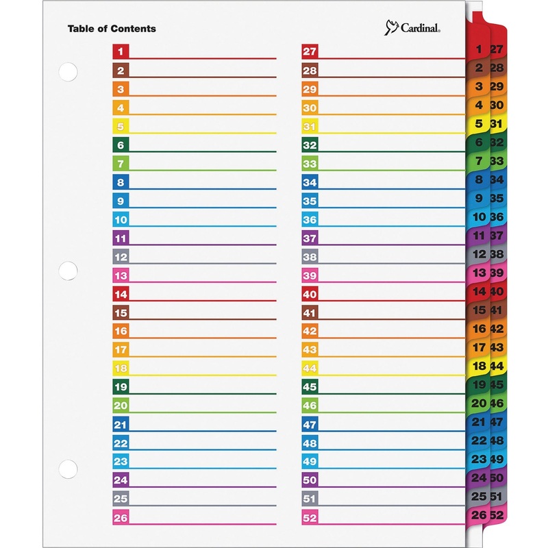 Cardinal OneStep Printable Dividers – CRD60990