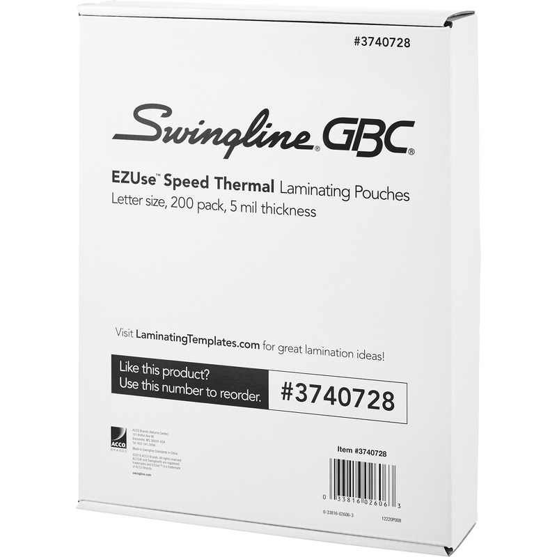 GBC EZUse Speed Format Thermal Laminating Pouches – GBC3740728