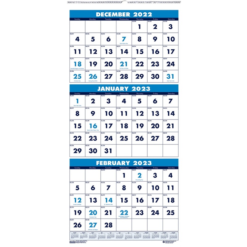 House of Doolittle 3-month Vertical 17 Wall Calendar – HOD3646