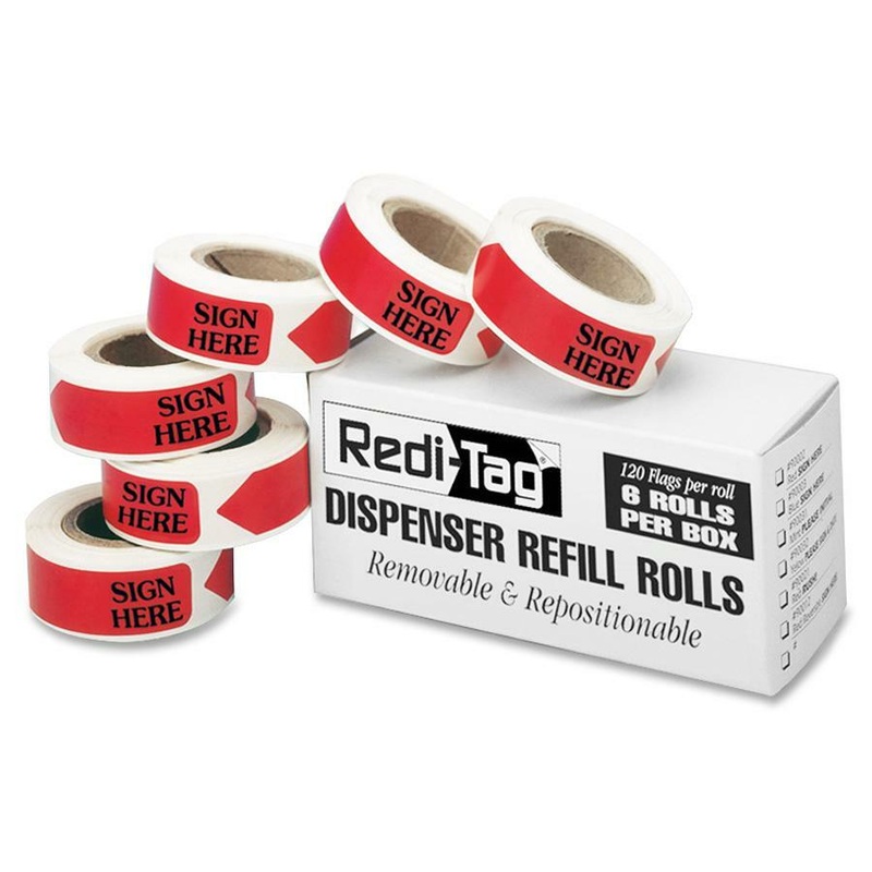 Redi-Tag Sign Here Arrow Flags Dispenser Refills – RTG91002