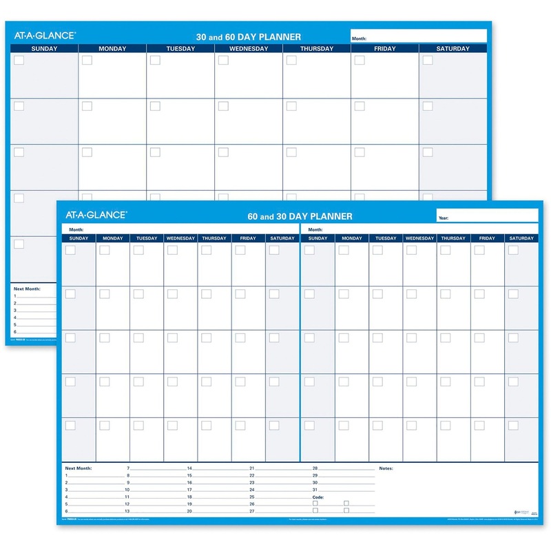At-A-Glance 30/60 Day Undated Horizontal Wall Planner – AAGPM33328