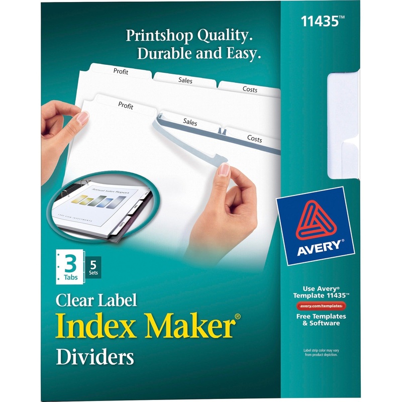 Avery Print & Apply Clear Label Dividers – Index Maker Easy Apply Label Strip – AVE11435