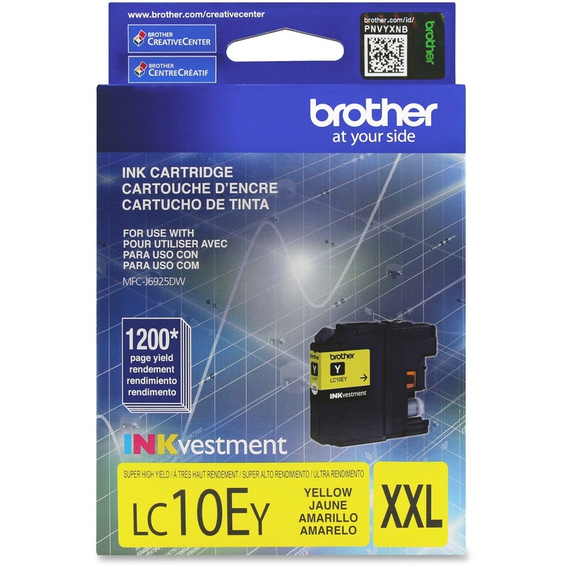 Brother Genuine LC10EY INKvestment Super High Yield Yellow Ink Cartridge – BRTLC10EY