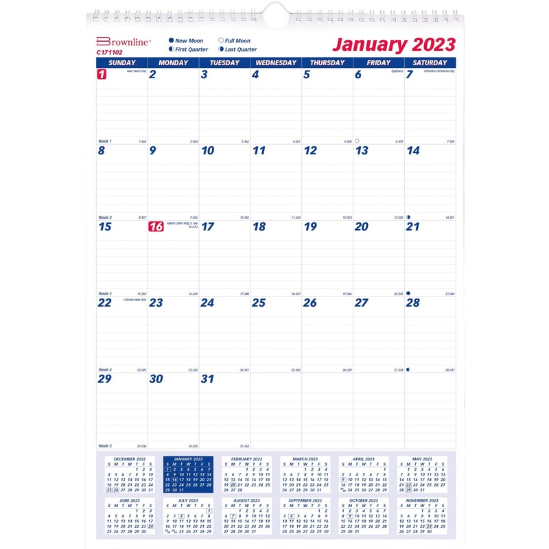 Brownline Ruled Block Monthly Wall Calendar – REDC171102