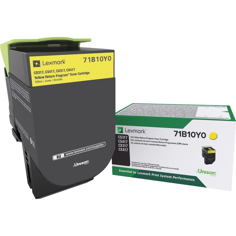 Lexmark Original Laser Toner Cartridge – Yellow – 1 Each – LEX71B10Y0