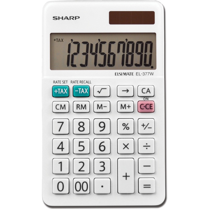 Sharp EL-377WB 10 Digit Professional Handheld Calculator – SHREL377WB