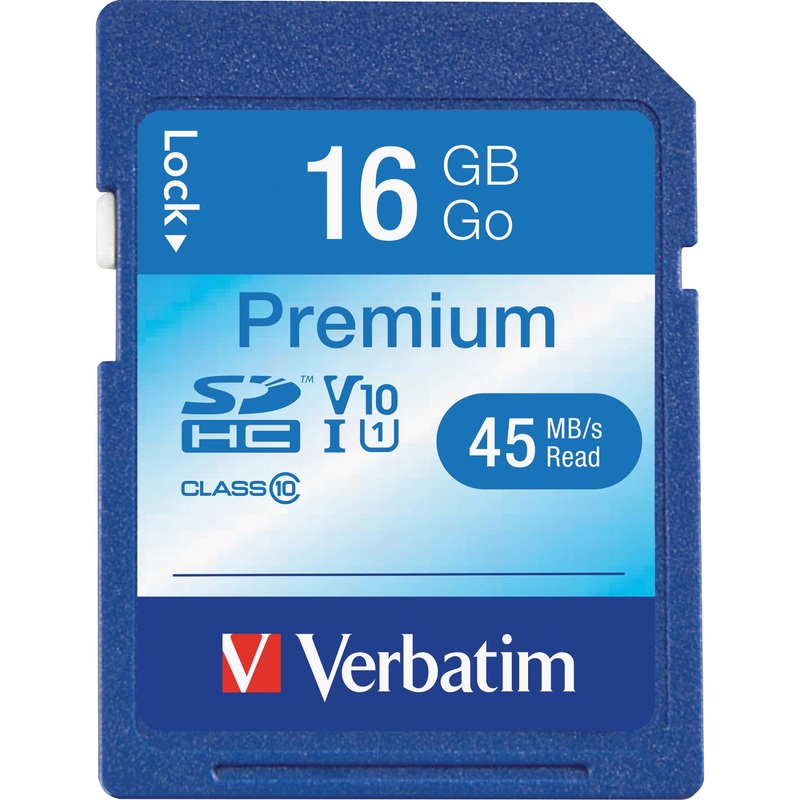 Verbatim 16GB Premium SDHC Memory Card, UHS-I Class 10 – VER96808