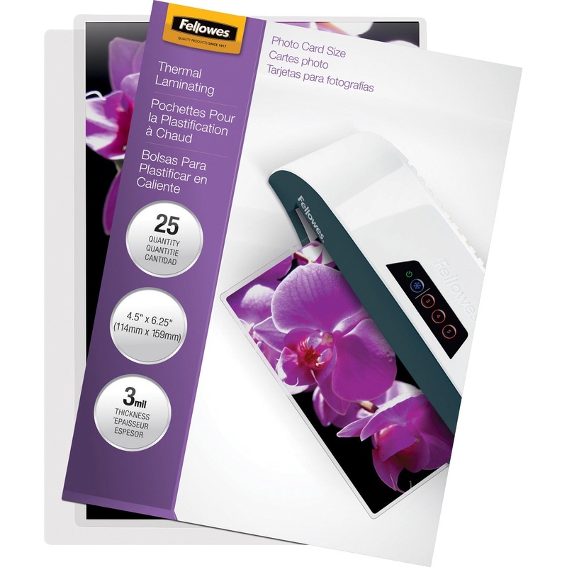 Fellowes Photo Card Glossy Thermal Laminating Pouches – FEL5208301