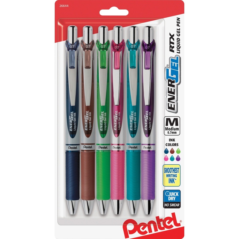 Pentel Liquid Steel Tip Gel Pens – PENBL77BP6M1
