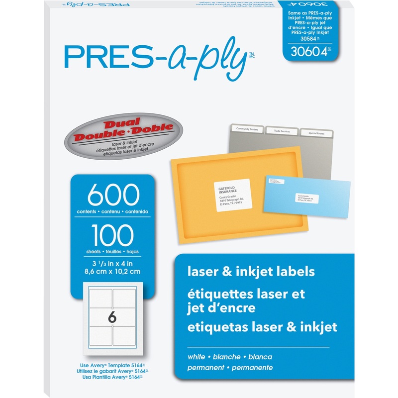 PRES-a-ply White Labels – AVE30604
