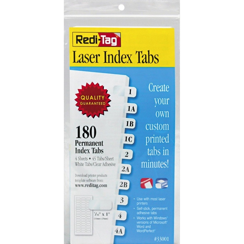 Redi-Tag Laser Printable Index Tabs – RTG33001