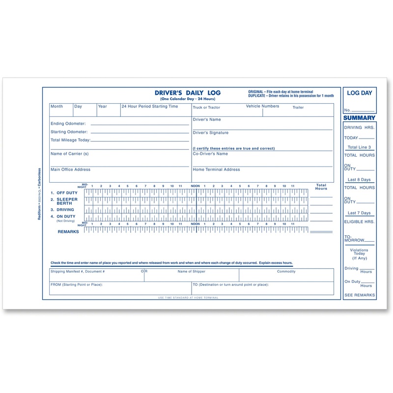 Rediform Carbonless 2-part Driver’s Daily Log Book – REDS5031NCL