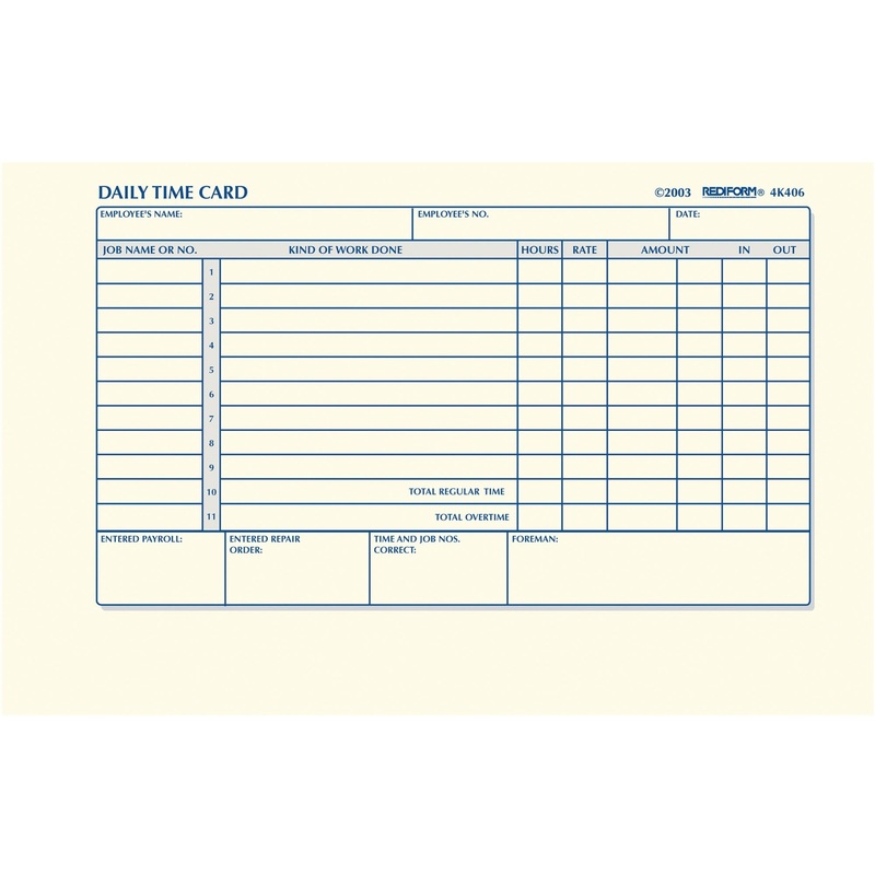 Rediform Daily Time Clock Cards – RED4K406