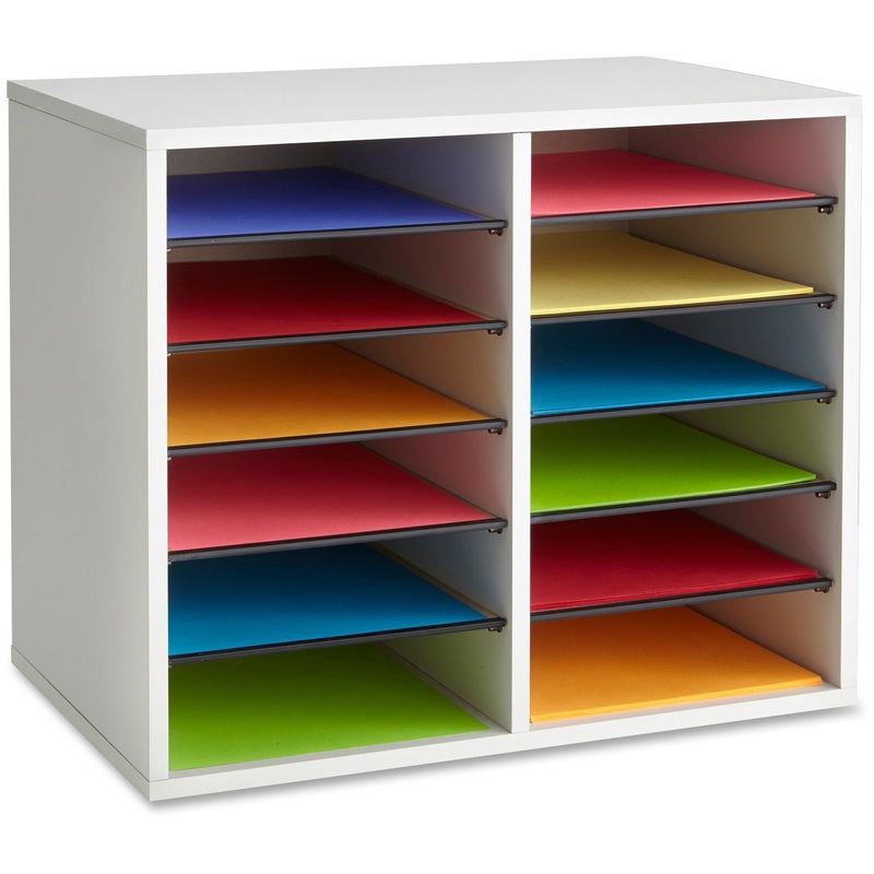 Safco Adjustable 12-Slot Wood Literature Organizer – SAF9420GR