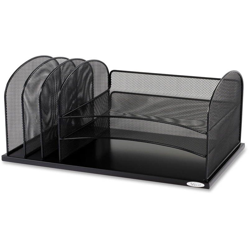 Safco Onyx 3 Tray/3 Upright Section Desk Organizer – SAF3254BL