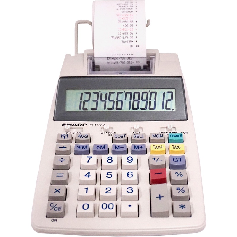 Sharp EL-1750V 12 Digit Printing Calculator – SHREL1750V