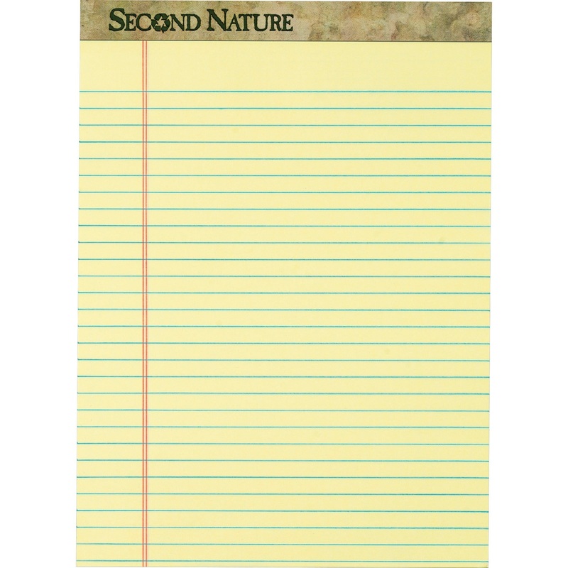 TOPS Second Nature Ruled Canary Writing Pads – TOP74890