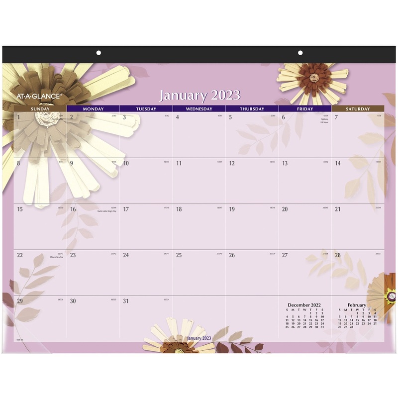 At-A-Glance Paper Flowers Monthly Desk Pad – AAG5035