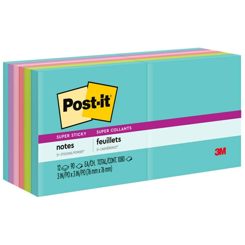 Post-it Super Sticky Notes – Supernova Neons Color Collection – MMM65412SSMIA