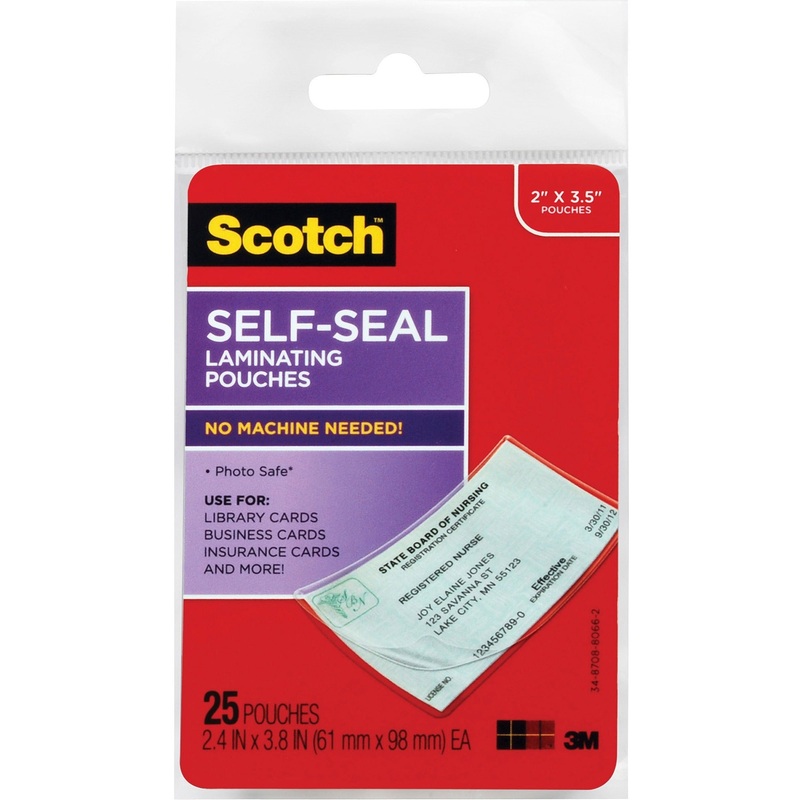 Scotch Self-sealing Laminating Business Card Pouches – MMMLS851G