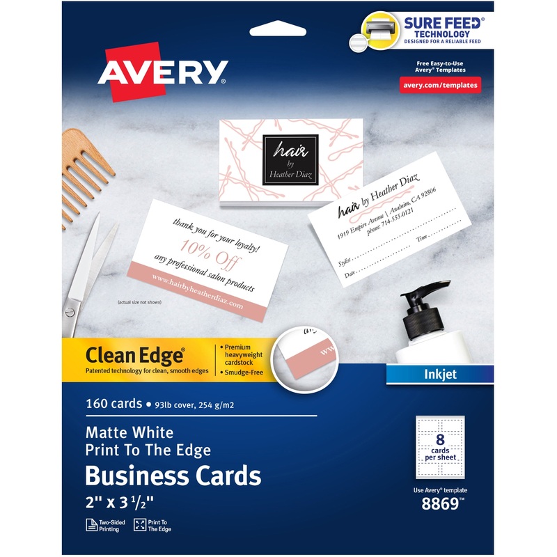 Avery Clean Edge Business Cards, 2 x 3.5 , White, 160 (08869) – AVE8869