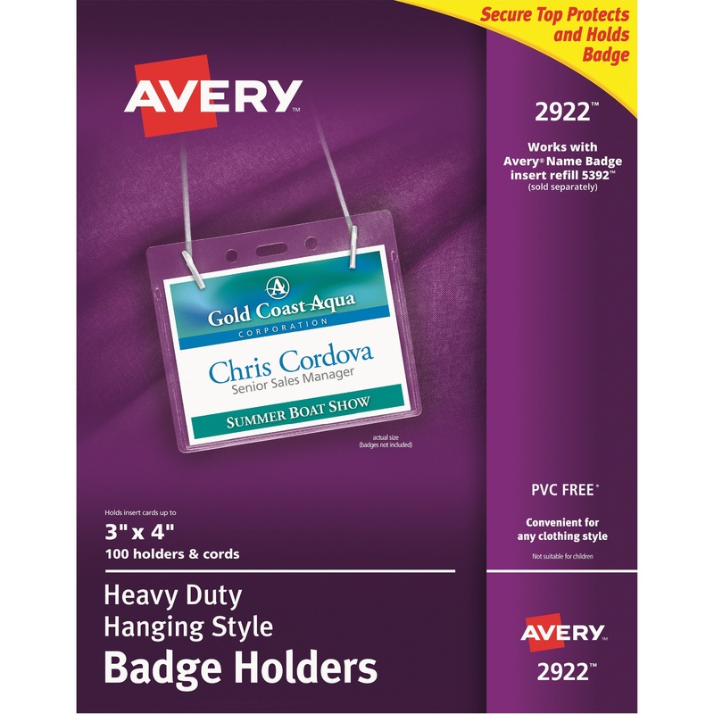 Avery Heavy-Duty Clear Hanging Style Badge Holders – AVE2922
