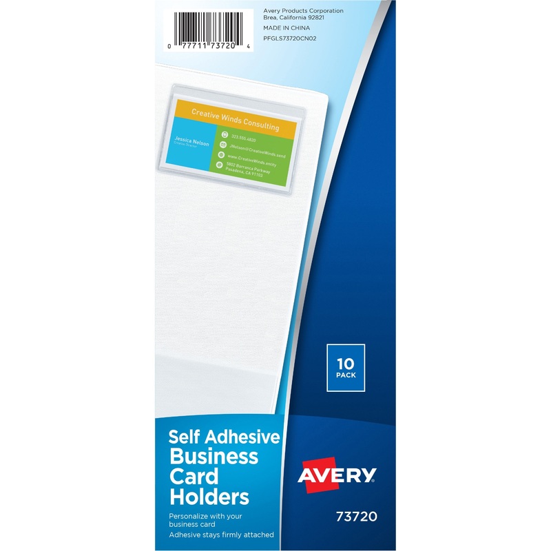Avery(R) Self-Adhesive Business Card Holders, Top-Loading, 10 Holders (73720) – AVE73720