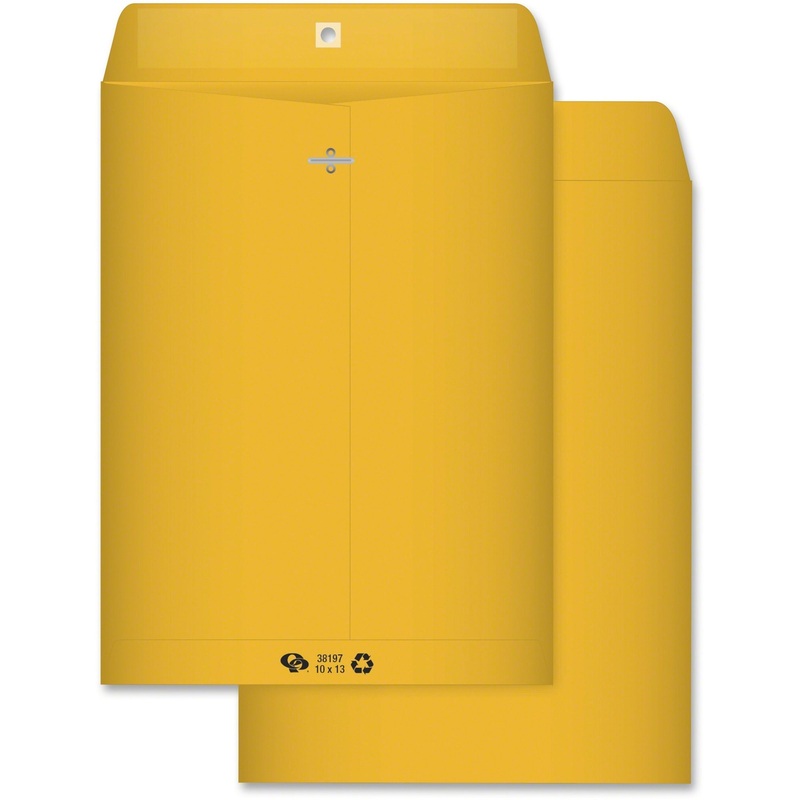 Quality Park 20% Recycled Clasp Envelopes with Deeply Gummed Flaps – QUA38197