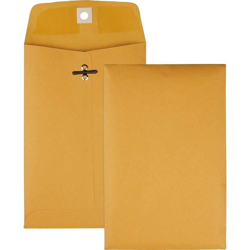 Quality Park 5 x 7-1/2 Clasp Envelopes with Deeply Gummed Flaps – QUA37835