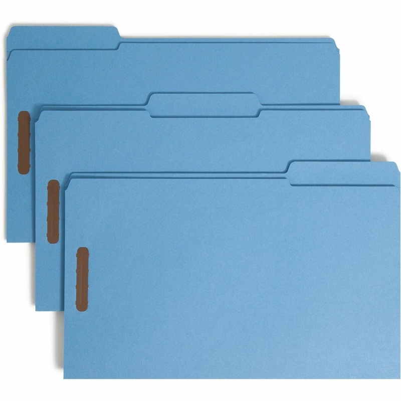Smead Colored 1/3 Tab Cut Legal Recycled Fastener Folder – SMD17040